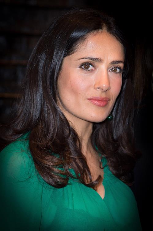 Salma Hayek Les P'tits Cracks Charity Dinner Pavillon des Champs Elysees in Paris April 25, 2013 
