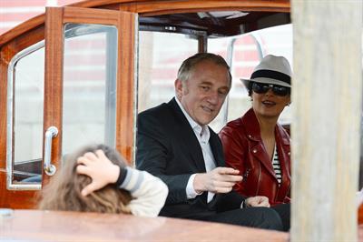 Salma Hayek - Touches down with her husband Francois-Henri Pinault at Marco Polo Airport in Venice (28.05.2013) 