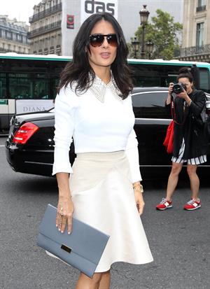 Salma Hayek at the Stella McCartney fashion show at Paris Fashion Week - Sep. 30, 2013 