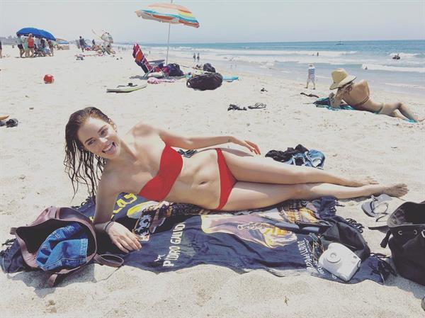 Samara Weaving in a bikini