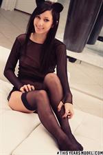 Catie Minx dressed as a kitten for Halloween