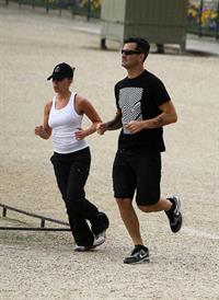 Scarlett Johansson - Jogging in the Jardin du Luxembourg in Paris on August 20, 2012