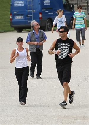 Scarlett Johansson - Jogging in the Jardin du Luxembourg in Paris on August 20, 2012
