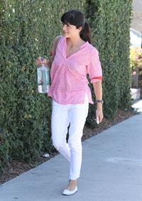 Selma Blair in red and white in Beverly Hills August 24, 2012