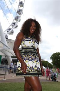 Serena Williams poses for a Photograph at the Wheel of Brisbane in South Bank December 31, 2012 
