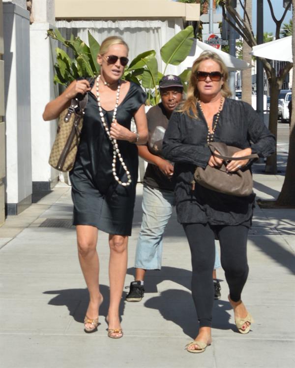 Sharon Stone leaves Villa Blanca restaurant in Beverly Hills October 2, 2012 