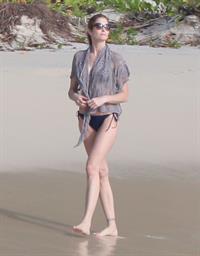 Stephanie Seymour bikini candids on the beach in St. Barts 12/22/12 