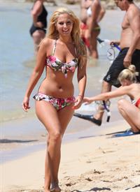 Tulisa Contostavlos in a bikini on the beach in Honolulu July 31, 2012