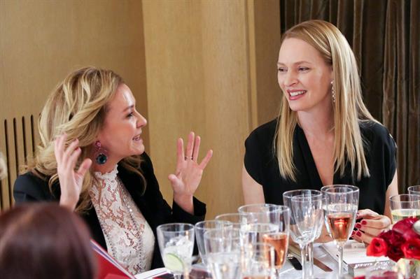 Uma Thurman hosts cocktail and Dinner to celebreate an exclusive viewing of Marilyn Forever held at Chopard Boutique