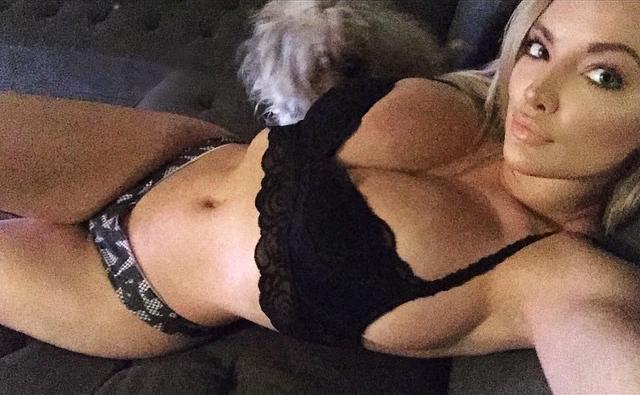 Lindsey Pelas in lingerie