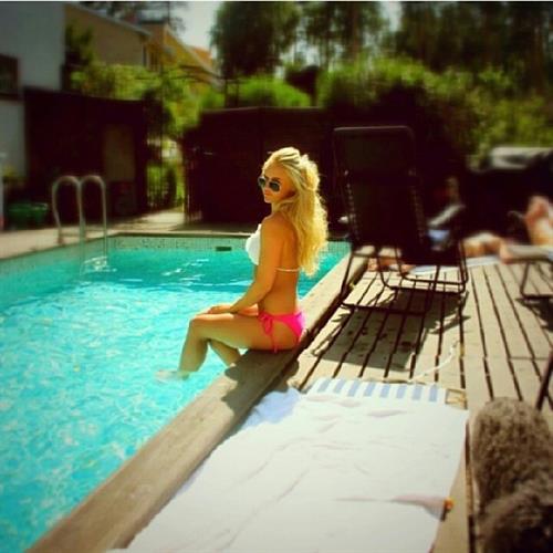 Anna Nyström in a bikini