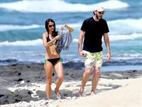 Jordana Brewster in a black bikini in Hawaii, August 30, 2014