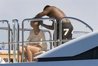 Rihanna enjoying a break on a yacht in Ponza August 29, 2014