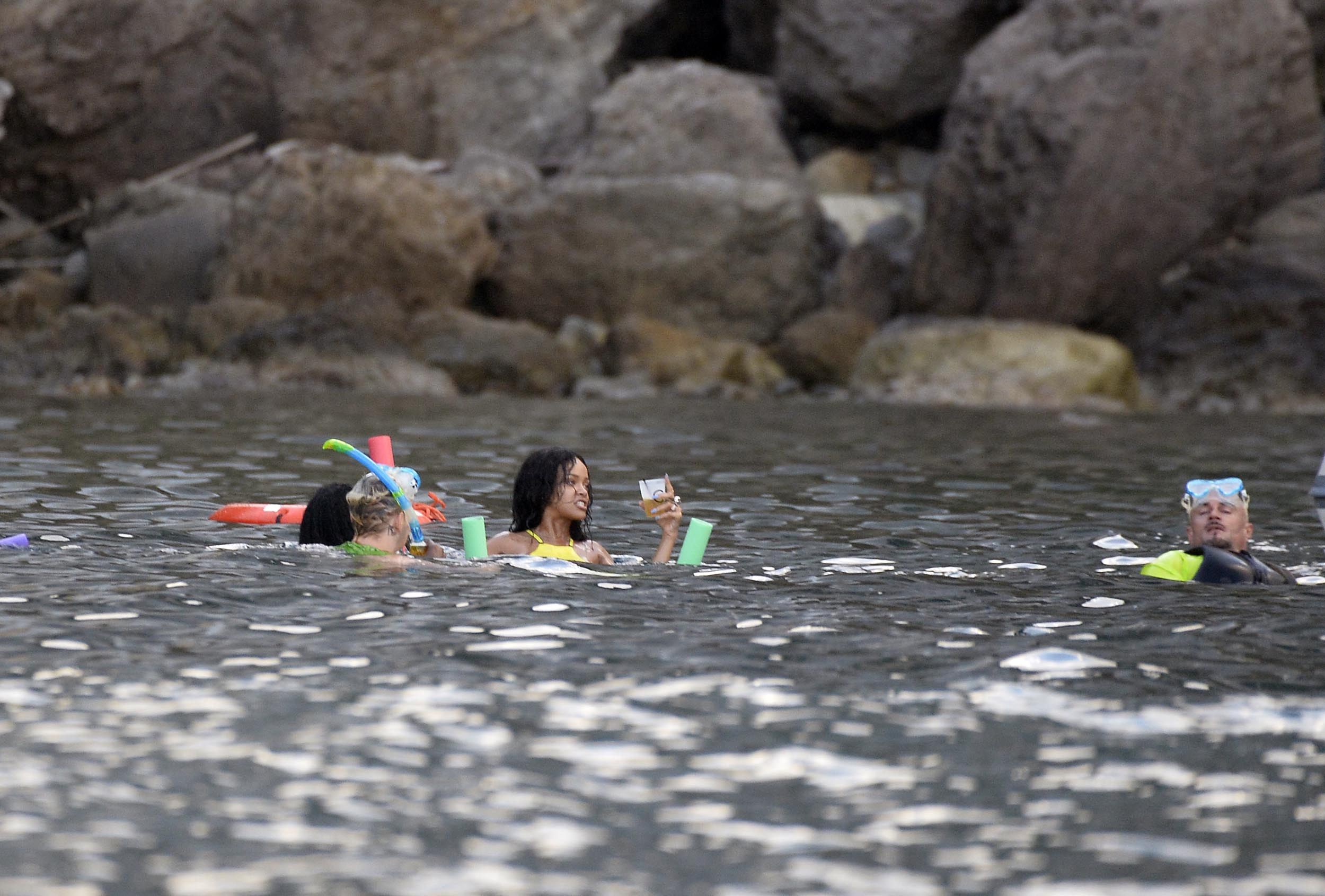 Rihanna enjoying a break on a yacht in Ponza August 29, 2014