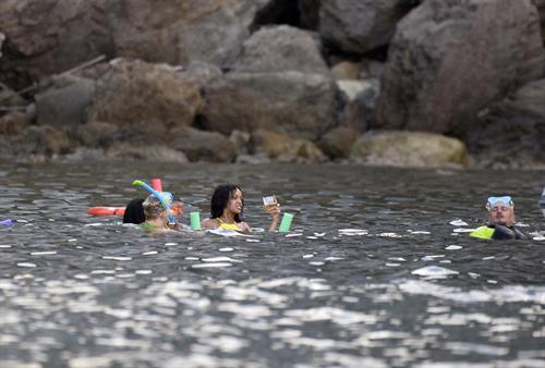 Rihanna enjoying a break on a yacht in Ponza August 29, 2014