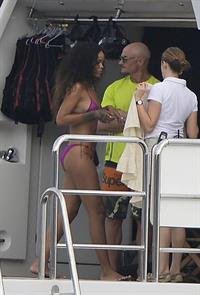 Rihanna enjoying a break on a yacht in Ponza August 29, 2014