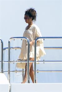 Rihanna enjoying a break on a yacht in Ponza August 29, 2014