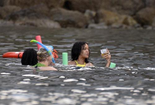 Rihanna enjoying a break on a yacht in Ponza August 29, 2014