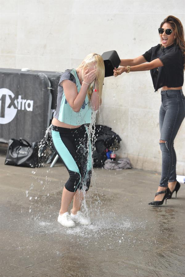 Nicole Scherzinger arriving at BBC Radio 1 studio August 26, 2014