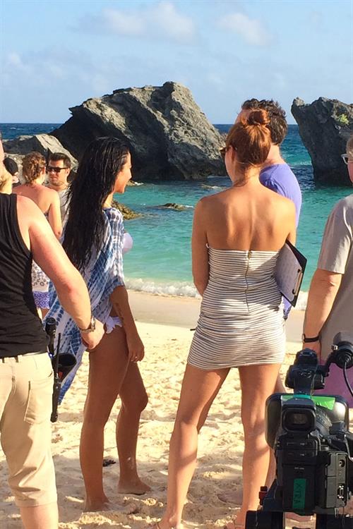 Tulisa Contostavlos in a bikini on the beach in Bermuda August 21, 2014