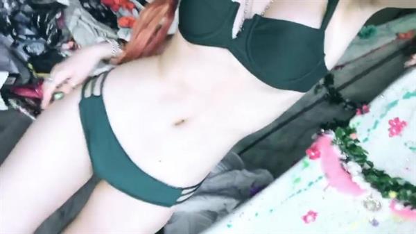 Bella Thorne in lingerie taking a selfie