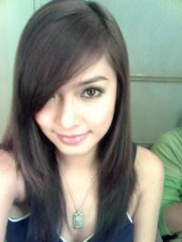 Bangs Garcia taking a selfie