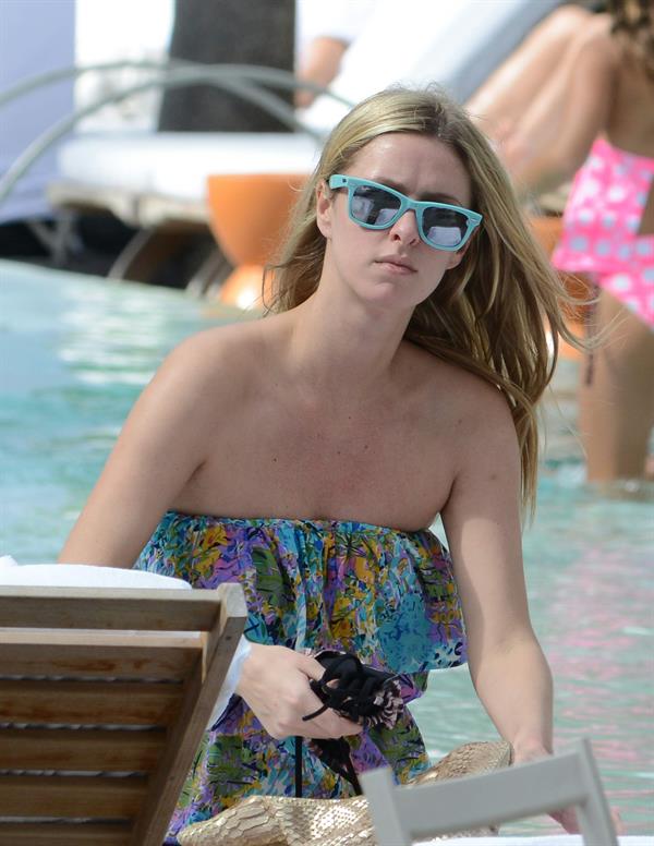 Nicky Hilton Hotel pool in Miami - December 31, 2012