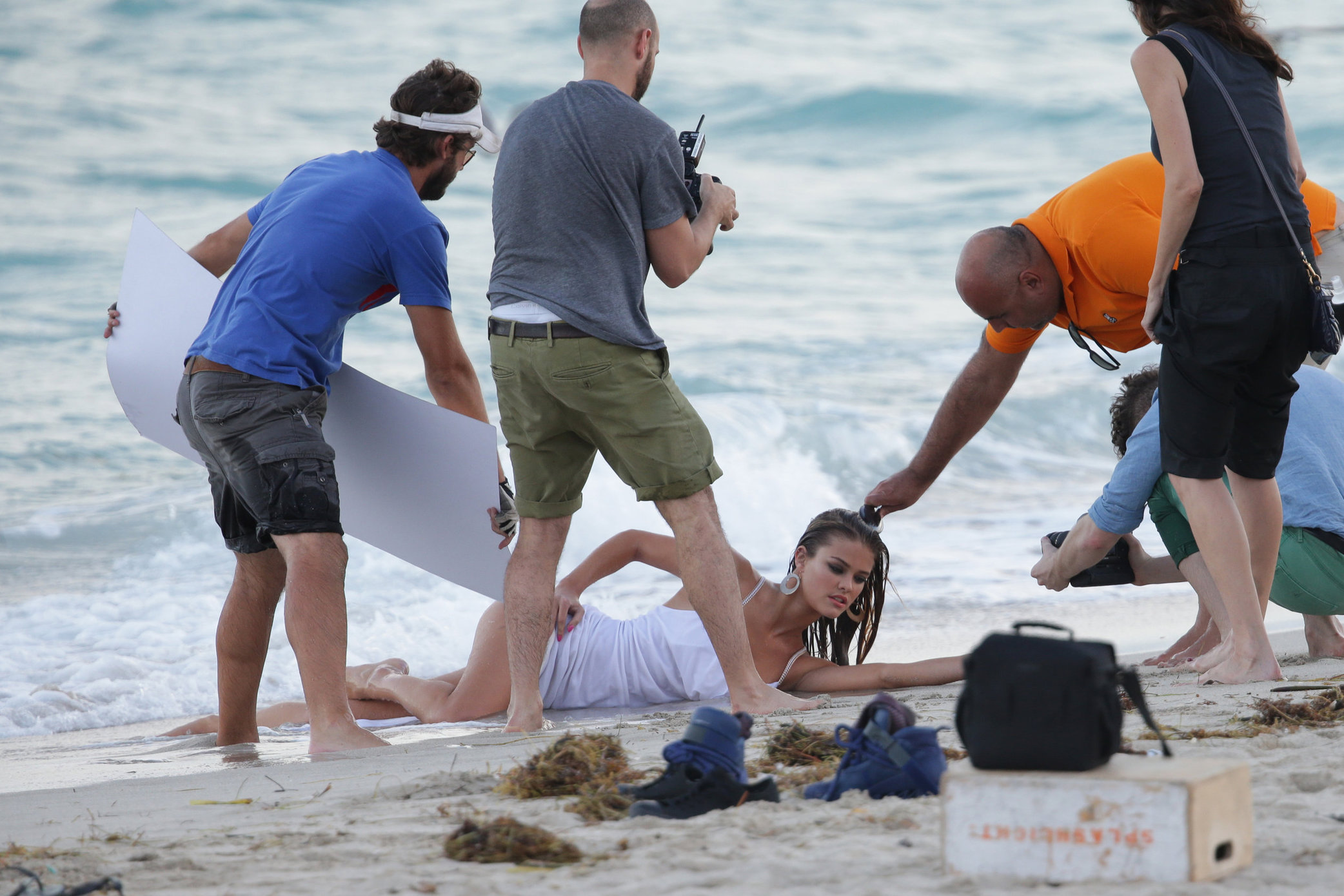 Nina Agdal (94) Photoshoot for Bebe in Miami - November 12, 2013 
