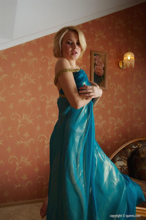Talia Blonde Pictures Talia takes off her blue dress