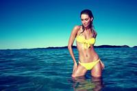 Jennifer Hawkins in a bikini