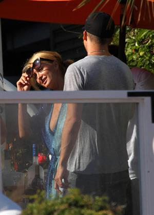 Paris Hilton a party on the beach in Malibu July 27, 2013