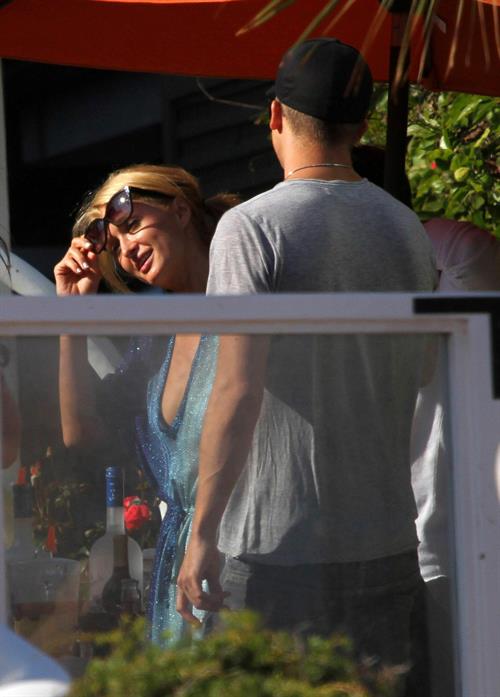 Paris Hilton a party on the beach in Malibu July 27, 2013