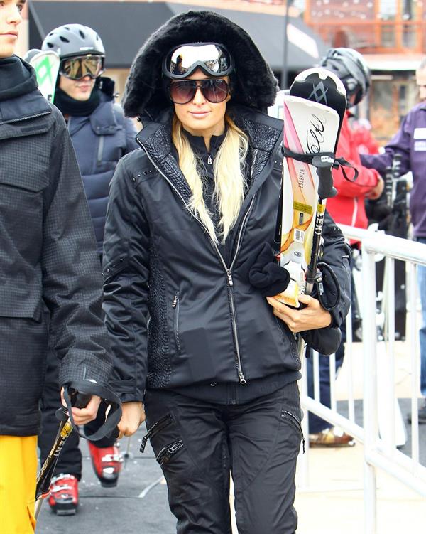 Paris Hilton enjoying a day in the mountains of Aspen December 18, 2012 