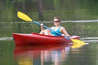Aimee Teegarden kayaking in Ann Arbor on July 29, 2011 