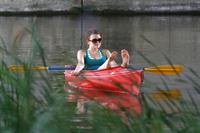 Aimee Teegarden kayaking in Ann Arbor on July 29, 2011 