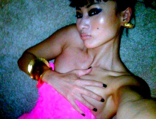 Bai Ling taking a selfie