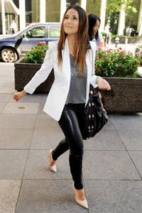 Emmanuelle Chriqui heading to SiriusXM studios in New york City August 18, 2014