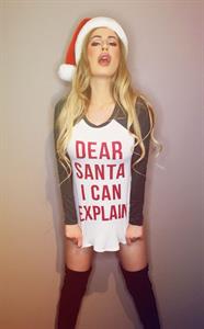 Ana Braga in a  Dear Santa I Can Explain  t-shirt for Christmas December 17, 2017.