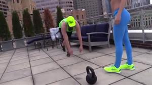 Jen Selter leads a workout