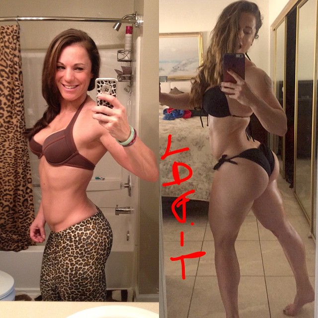 Linda Durbesson in a bikini taking a selfie