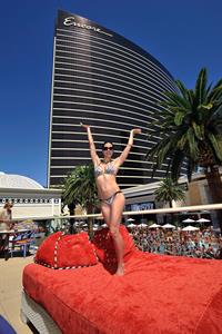 Adrianne Curry in a bikini at the Encore Beach Club in Las Vegas August 16, 2014