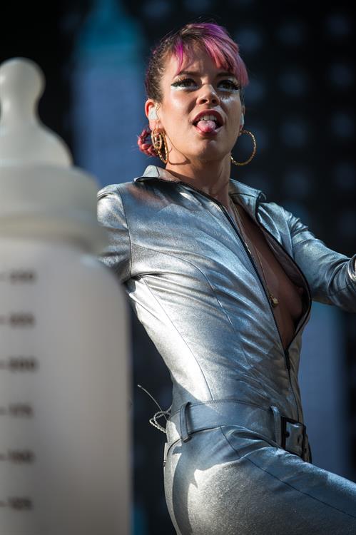 Lilly Allen performing on Day 2 of the V Festival August 17, 2014