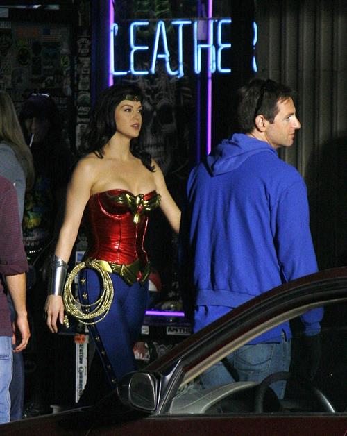 Adrianne Palicki on Wonder Woman set 3/31/2011 