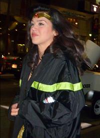 Adrianne Palicki on Wonder Woman set 3/29/2011 