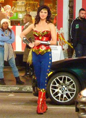 Adrianne Palicki on Wonder Woman set 3/29/2011 