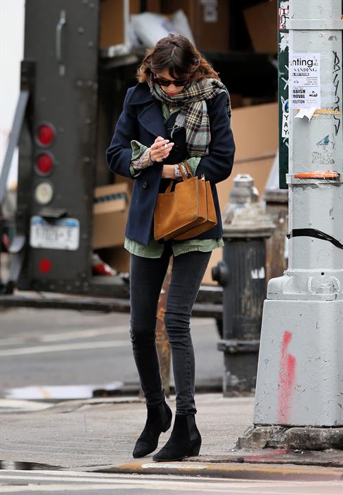 Alexa Chung Peels restaurant in the East Village in NYC, December 20, 2013