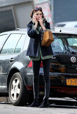 Alexa Chung Peels restaurant in the East Village in NYC, December 20, 2013