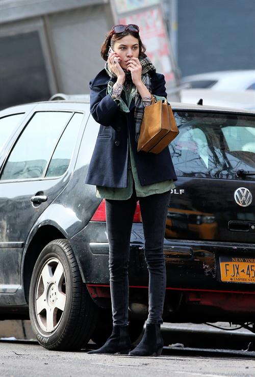 Alexa Chung Peels restaurant in the East Village in NYC, December 20, 2013
