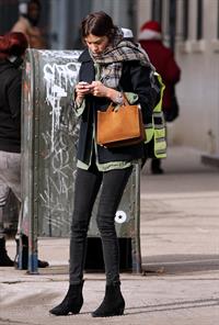 Alexa Chung Peels restaurant in the East Village in NYC, December 20, 2013