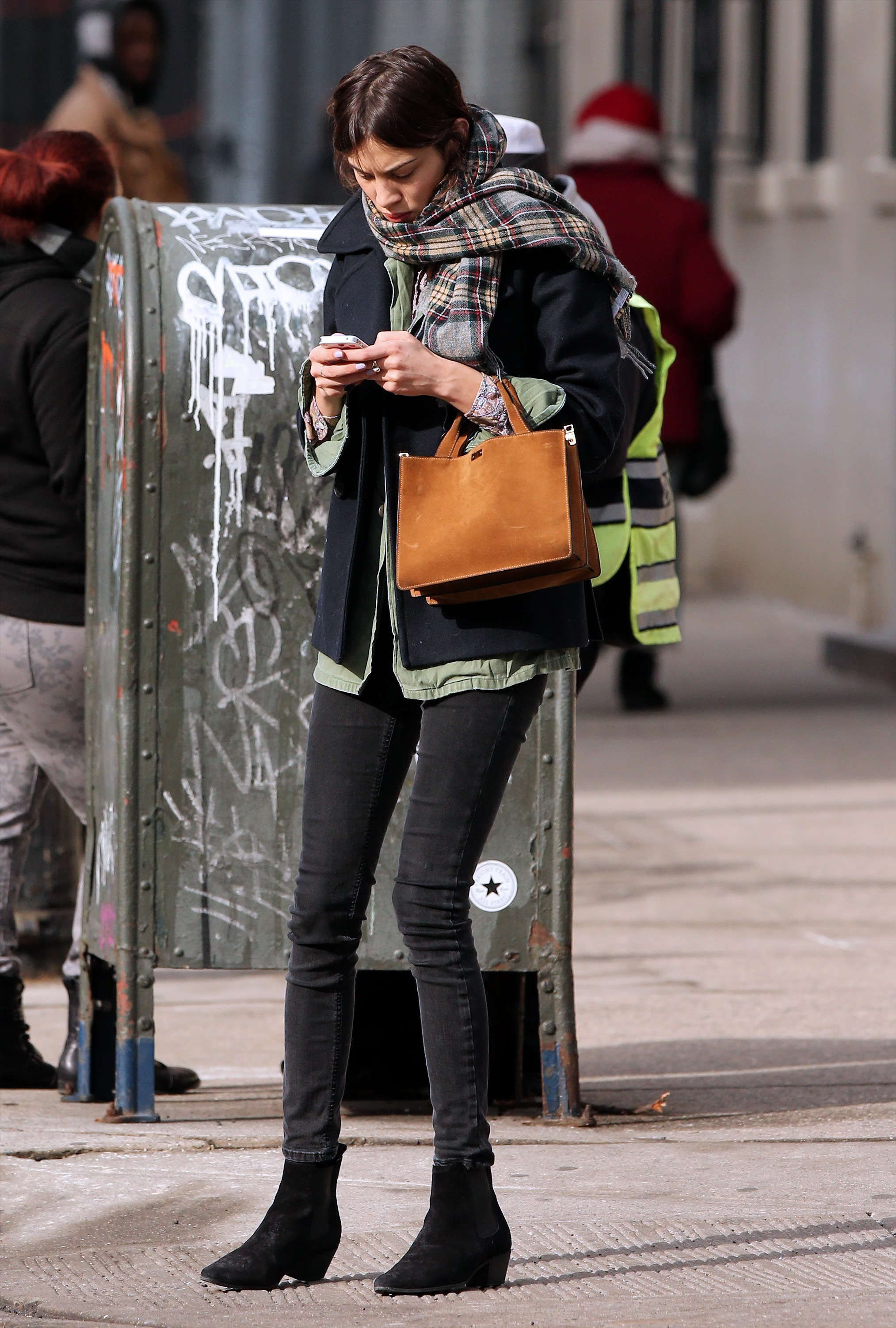 Alexa Chung Peels restaurant in the East Village in NYC, December 20, 2013